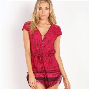 Spell & The Gypsy Phoenix Magenta Romper Sz XS.